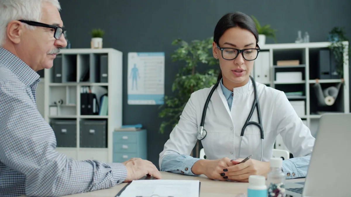 Doctor consulting with older patient
